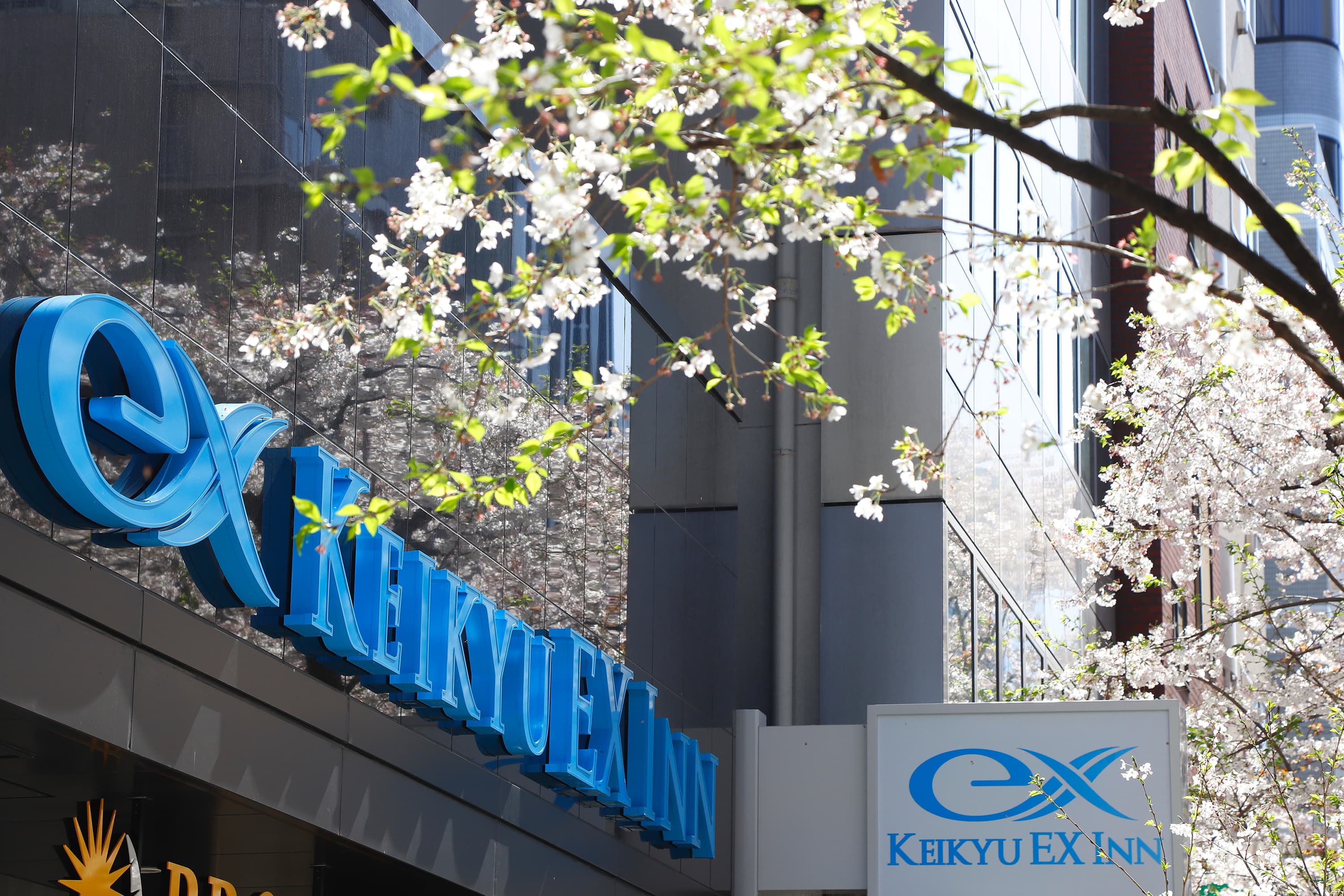 Hotel entrance (cherry blossoms)｜Keikyu EX Inn Tokyo Nihombashi