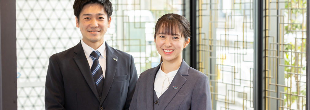 Smiling hotel staff